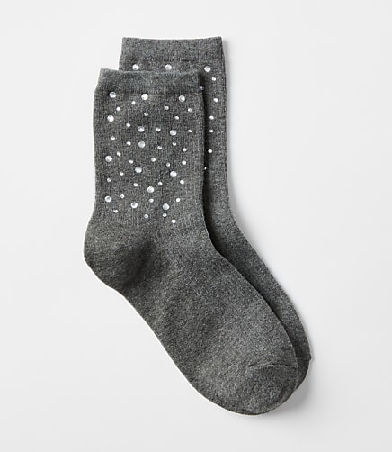 Sparkle Embellished Crew Socks