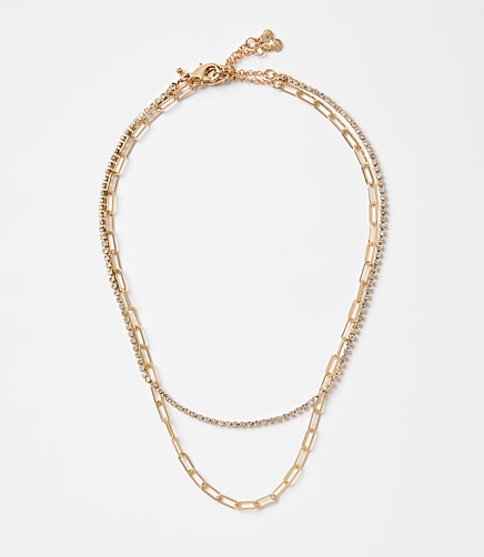 Chain Link Layered Tennis Necklace Set