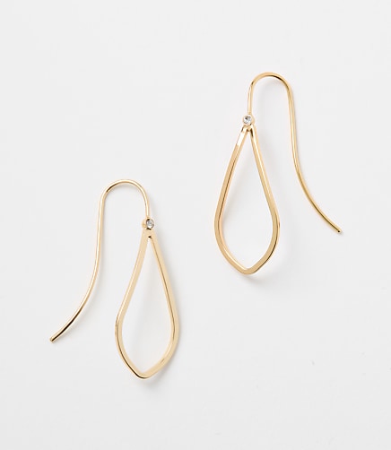 Open Drop Delicate Pull Through Earrings - Goldtone