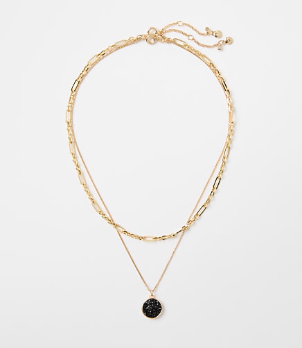 Circle Layered Necklace Set