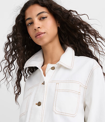 Topstitched Twill Chore Jacket
