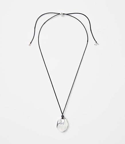 Oval Cord Pendant Necklace