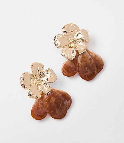 Floral Resin Statement Earrings