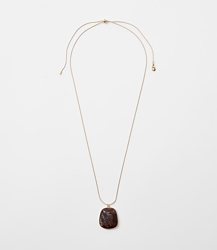 Marbleized Pull Tie Pendant Necklace