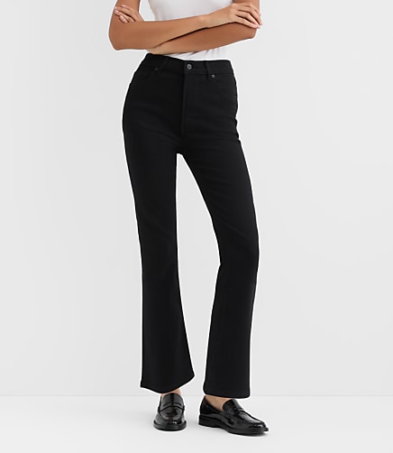 Rivete Tall Curvy High Rise Kick Crop Jeans in Noir Wash