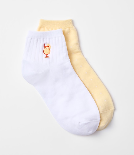Cocktail & Dot Ankle Sock Set