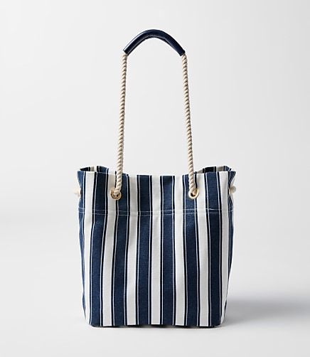 Striped Canvas Bucket Bag
