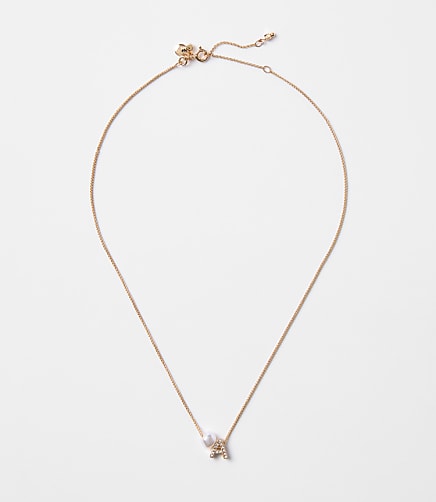 Pearlized Pave Initial Necklace