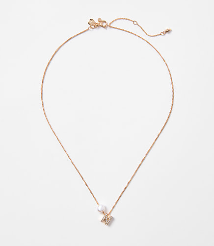Pearlized Pave Initial Necklace