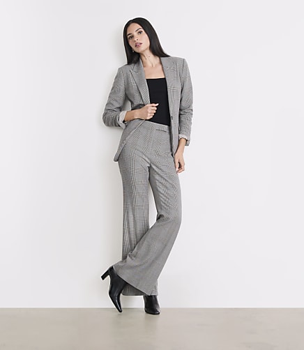 LOFT Versa Plaid Seasonless Stretch Flare Pants