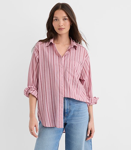 Striped Everyday Oversized Pocket Shirt