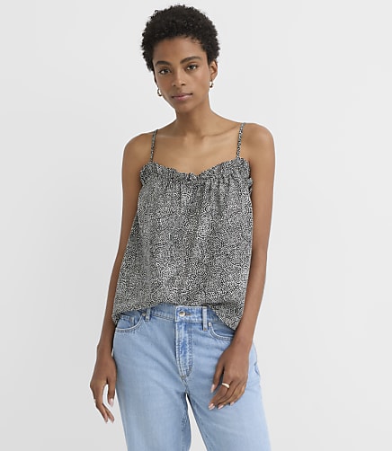 Petite Swirl Ruffle Tie Back Cami