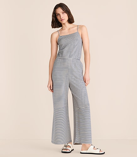 Petite Lou & Grey Striped Strappy Palazzo Jumpsuit