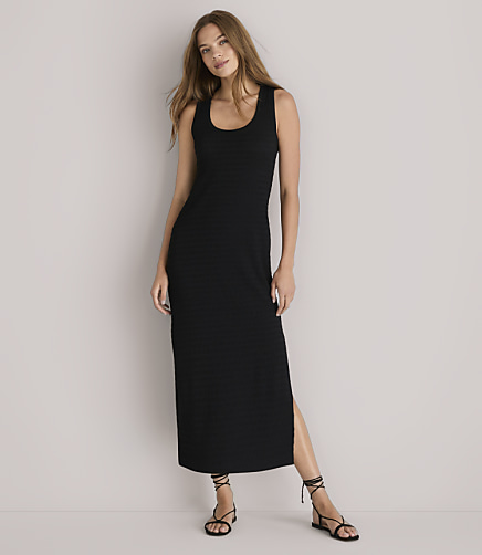 Petite Lou & Grey Crinkle Stripe Scoop Neck Midi Dress