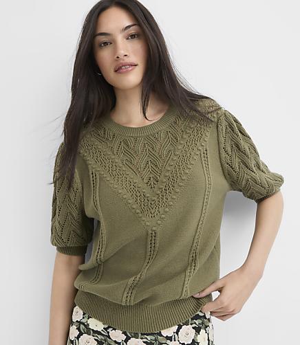 Stitchy Elbow Sleeve Sweater Tee