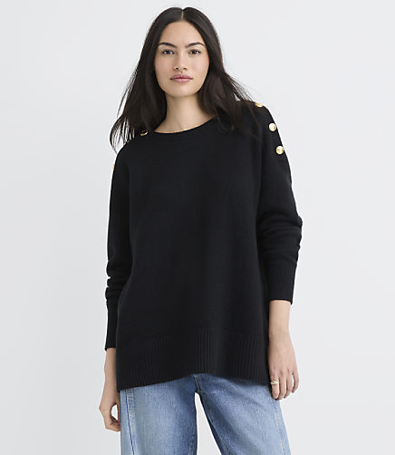 Shoulder Button Boatneck Sweater
