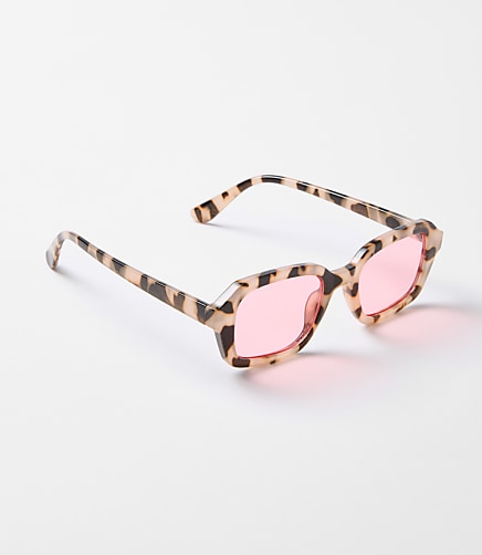 Tortoiseshell Print Small Square Sunglasses