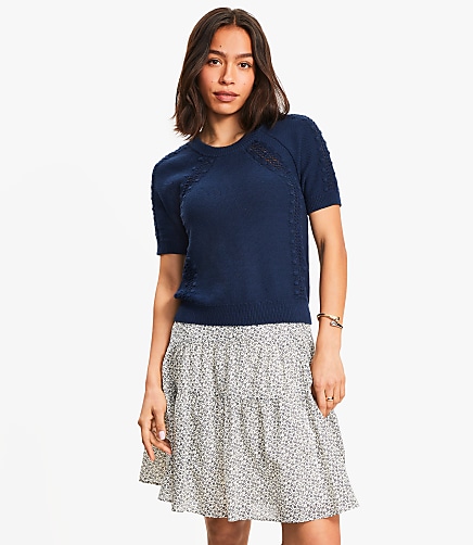 Bobble Raglan Sweater Tee - Sailor Navy