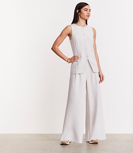 LOFT Versa Crepe Drape High Neck Vest