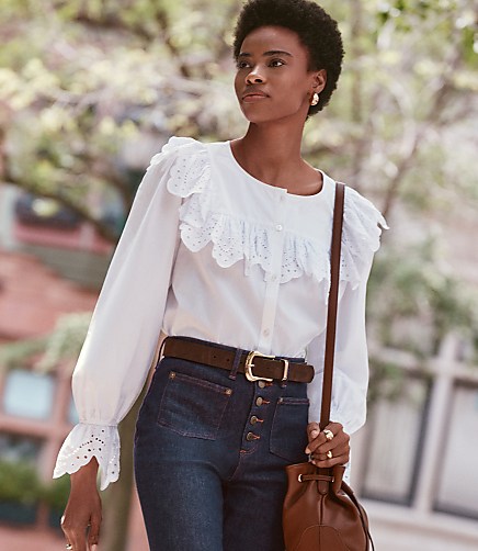 Broderie Ruffle Blouse