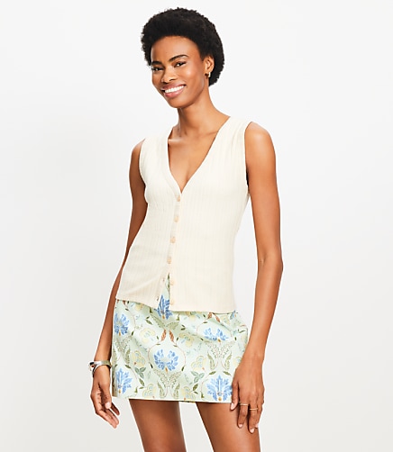 Pointelle Ribbed Vest Top