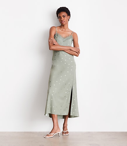 LOFT Versa Gingko Lace Midi Dress