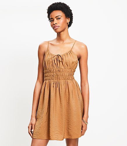 Petite Smocked Strappy Mini Dress
