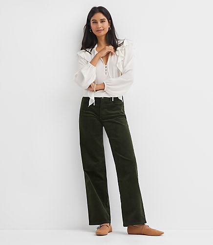Five Pocket Relaxed Straight Pants in Brushed Corduroy