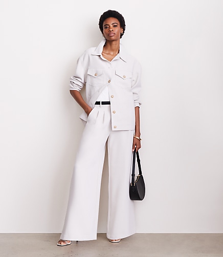 LOFT Versa Crepe Drape Trucker Jacket