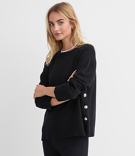 Side Button Tunic Sweater