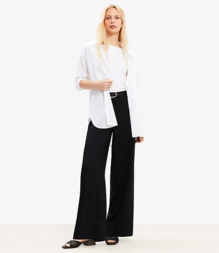 Petite Seamed Wide Leg Pants