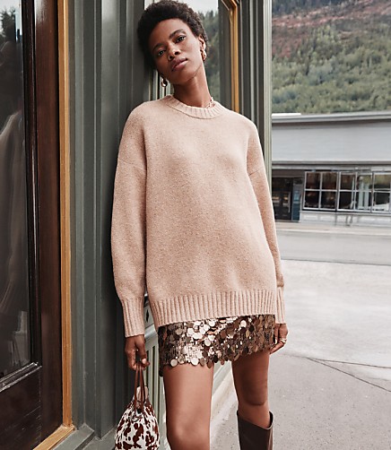 Balloon Sleeve Tunic Sweater