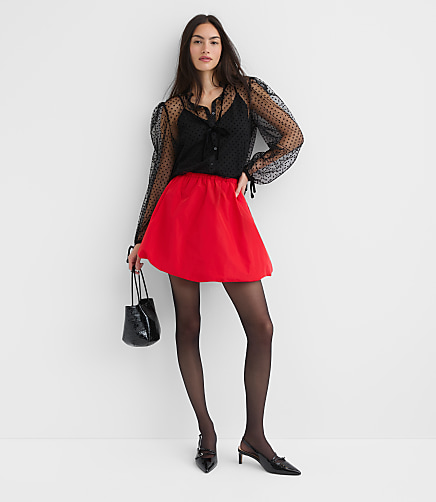 Petite Taffeta Bubble Mini Pocket Skirt