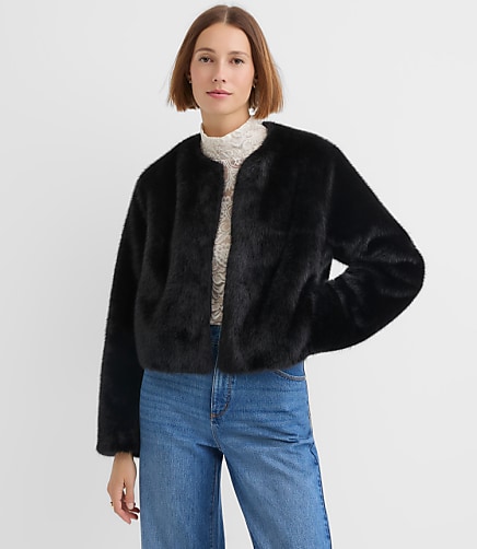 Petite Modern Faux Fur Jacket