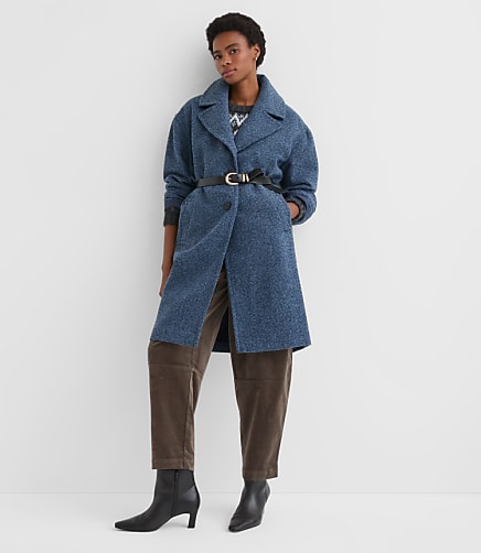 Petite Boucle Twill Cocoon Coat
