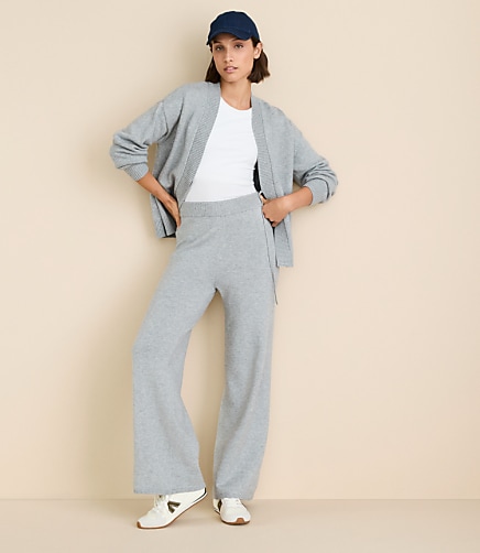Petite Lou & Grey Heathered Softened Wide Leg Pants