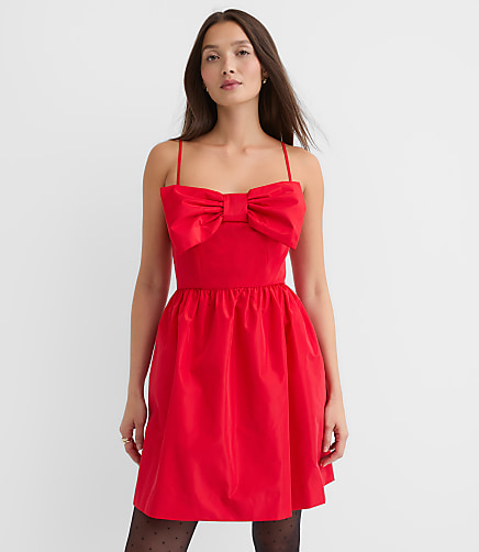 Petite Bow Strappy Mini Pocket Dress