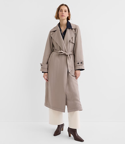 Petite Drapey Trench Coat