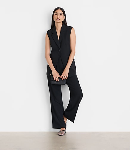 LOFT Versa Crepe Drape Sleeveless Blazer