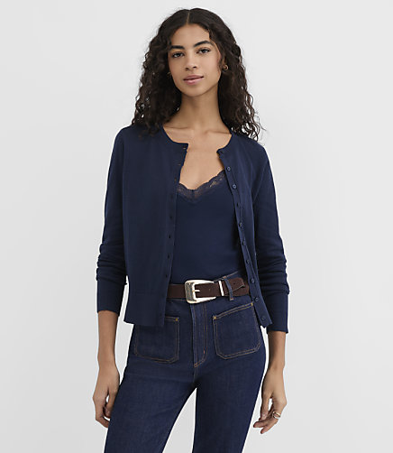 Petite Modern Crew Neck Cardigan