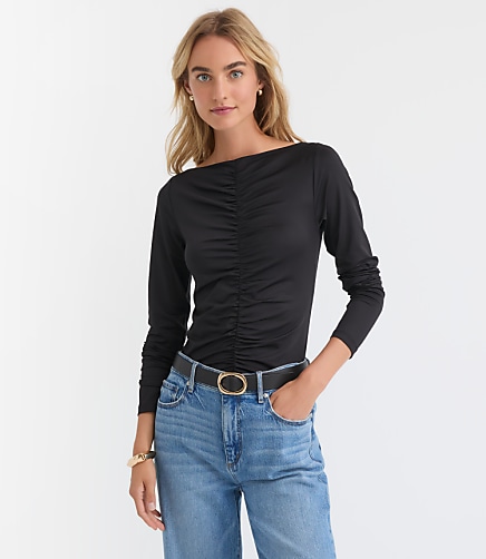 Ruched Boatneck Top
