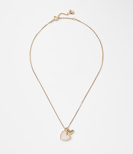 Mother Of Pearl Sparkle Heart Necklace