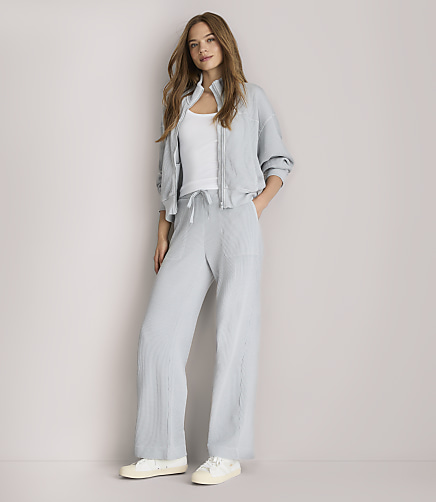 Lou & Grey Garment Dyed Waffle Wide Leg Pants