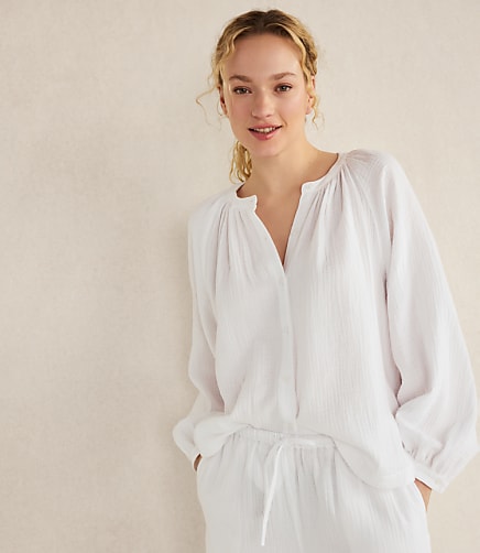 Haven Well Within Organic Cotton Gauze Long Sleeve Top