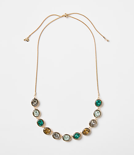 Sparkle Enamel Pull Tie Statement Necklace