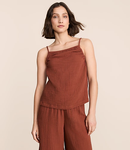 Lou & Grey Ruched Triple Cloth Tank Top