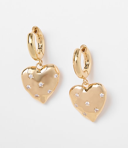 Sparkle Star Heart Drop Earrings
