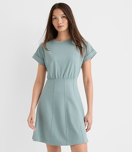 Seamed Mini Tee Dress