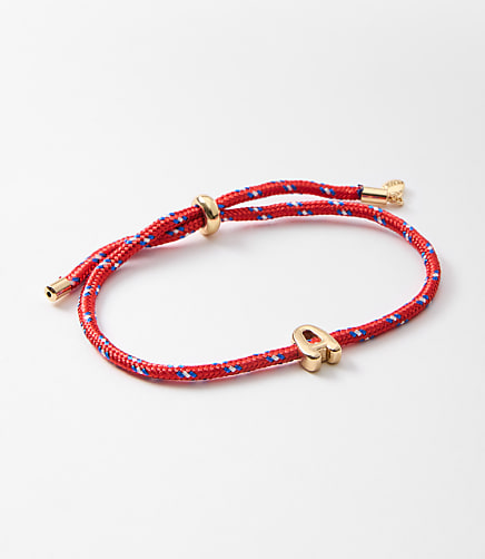 Rope Pull Tie Initial Bracelet