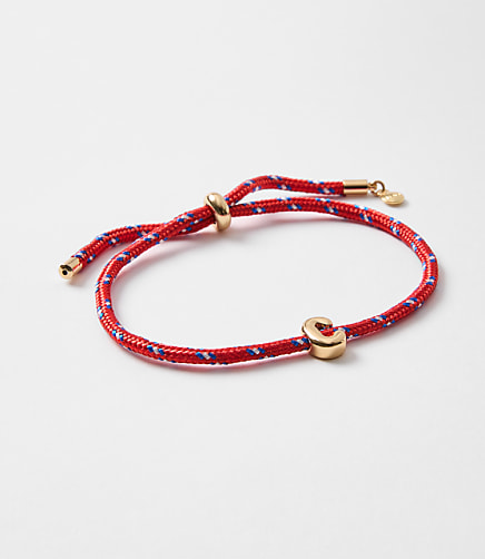 Rope Pull Tie Initial Bracelet - Gold Letter C